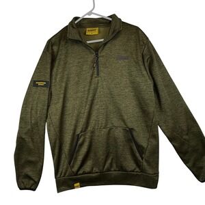 DeWalt 1/4 Zip Pullover Sweatshirt Mens M Olive Green Guaranteed Tough Logo‎